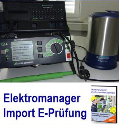 Schnittstelle Elektromanager fr Messergebnisse Elektromanager, DGUV;
Elektro, Elektroprfung, Schnittstelle, Import, Messprotokoll