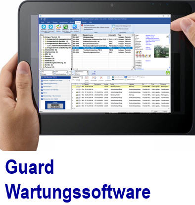   Wartungsguard Software  baut ihre Wartungsdokumentation auf .; Guard für die Wartung.; Wartungseinsätze planen