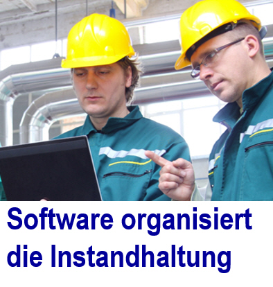   Eine Software zur  Organisation Instandhaltung.; für Prüfungen.; Service für die Instandhaltung.;